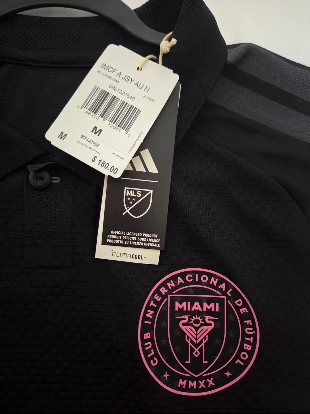 adidas Men's Black and Pink Lionel Messi Inter Miami CF Jersey